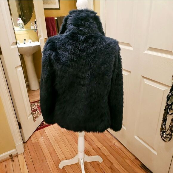 TURQUOISE FAUX FUR JACKET - Picture 3 of 5